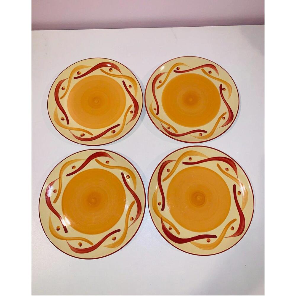 southern living swirly salad plates sienna x4